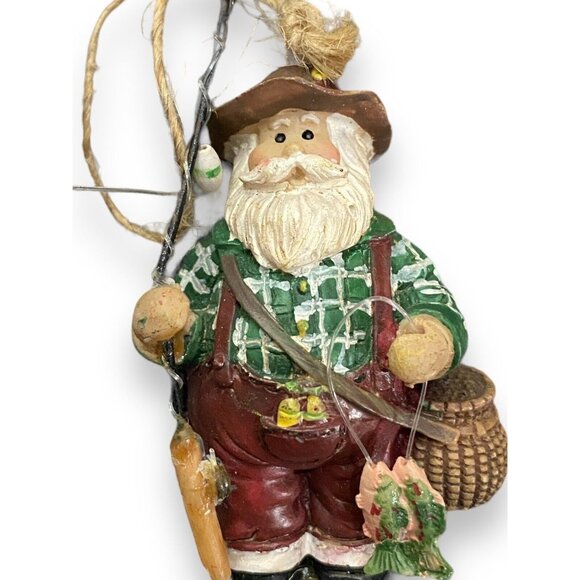 Santa Claus Fisherman Ornament With "Gone Fishing" Sign House of Lloyd - Picture 2 of 3